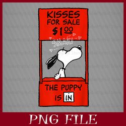 kisses for sale, the puppy is in, snoopy png, valentines snoopy, valentines day, pink valentines, hippie valentine