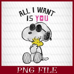 All I want is you, Snoopy Valentines png, Snoopy with friend, Snoopy png, Valentines Snoopy, Valentines Day, Pink Valent