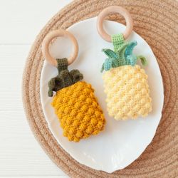 Pineapple Baby Rattle Crochet Pattern - New Baby Soft Toy Instruction PDF - Easy Tutorial for Beginners