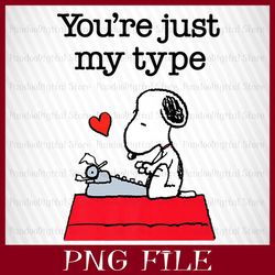 You're just my type, Snoopy Valentines png, Snoopy with heart, Snoopy png, Valentines Snoopy, Valentines Day, Pink Valen