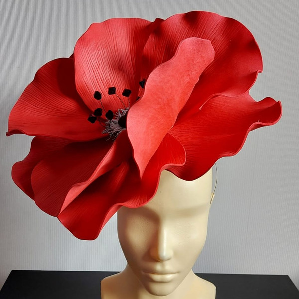 Magical red poppy Derby headband.jpeg