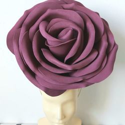 Vertical Rose Derby Fascinator Kentucky Derby Hat, Wedding, Church Hat, Festival Hat, Race Royal Ascot, Designer rose