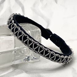 Sami leather bracelet for men and women. Scandinavian celtic jewelry