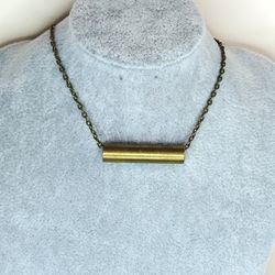 Upcycled brass pendant on chain. Industrial necklace men or women. Fidget necklace for men