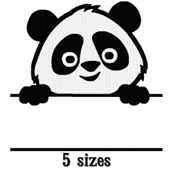 Panda machine embroidery designs. Black and white art. Embroidery designs trendy. Digital download.