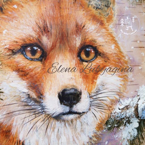 Fox Painting on Birch Bark, Rustic Decor by MyWildCanvas-3.jpg