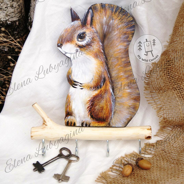 Unique Squirrel Key Holder for Wall by MyWildCanvas-4.jpg