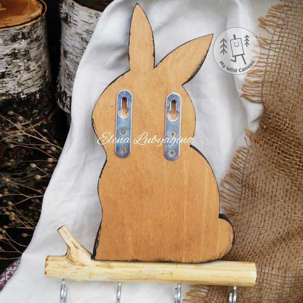 Cute Bunny, Unique Key Holder for Wall by MyWildCanvas.jpg