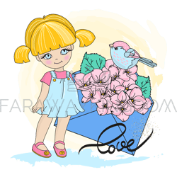 happy bird valentine day children vector illustration set