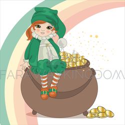 HAPPY PATRICK Saint Patrick Day Cartoon Vector Illustration Set
