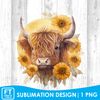 highland-cow-sublimation-design-watercolor-png-sunflowers-sublimation design.jpg