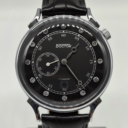 Vostok Prestige 2403 Shifted Second Black Phianite Cubic Zirconia 581589 Brand New Vintage style mechanical watch