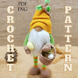 Crochet pattern Easter gnome Amigurumi toy spring doll handmade easter craft diy easter decor
