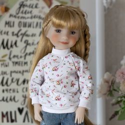 Love sweatshirt for Ruby Red Fashion Friends doll 14.5 inches, RRFF doll Valentine's Day outfit, Wellie Wishers clothes