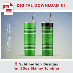 2 Oil drum sublimation patterns - 20oz SKINNY TUMBLER - Full tumbler wrap