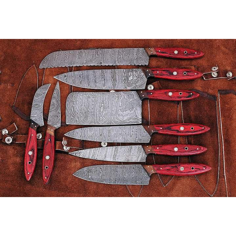 Damascus Steel Chef Set of 8 Pieces
