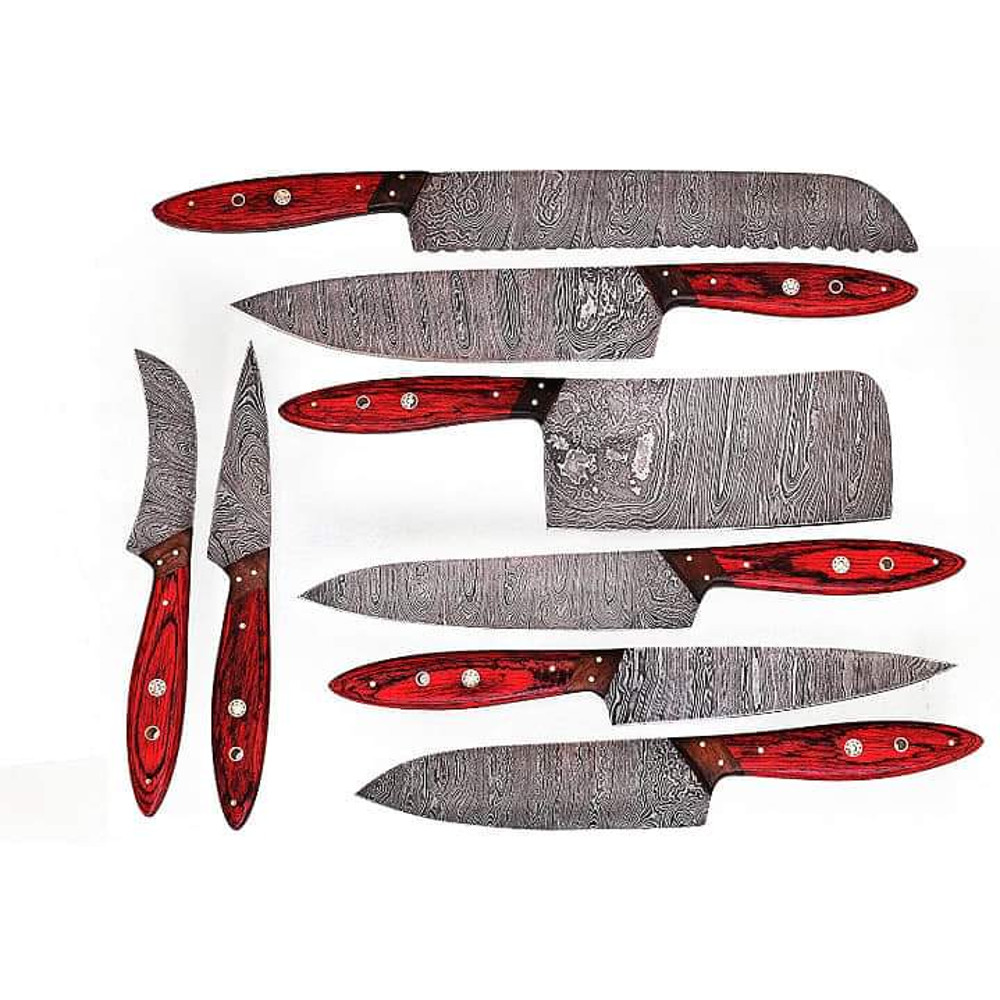 Damascus Steel Chef Set of 8 Pieces