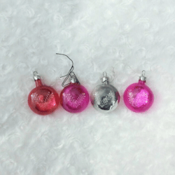 Retro Christmas Tree ornaments 4 balls - Soviet vintage New Year decorations toys