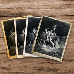 Gustave Dore: The Deluge, vintage poster, The Holy Bible - Plate I, The Deluge, instant download