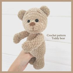 Crochet pattern teddy bear cute plush amigurumi bear tutorial