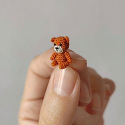 Micro teddy bear Miniature toy Collection bear 0.5 inch Extremely tiny crocheted