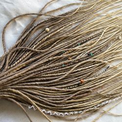 Synthetic dreads ombre golden brown dreads to blonde dreads extensions fake hair double ended dreads