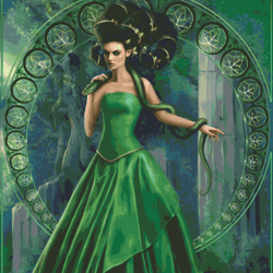 vintage digital pattern pdf / seven mortal sins- envy / cross stitch pattern