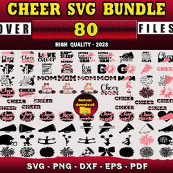 80 CHEER SVG BUNDLE - SVG, PNG, DXF, EPS, PDF Files For Print And Cricut