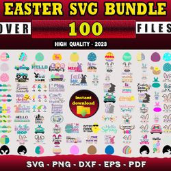 100 EASTER SVG BUNDLE - SVG, PNG, DXF, EPS, PDF Files For Print And Cricut