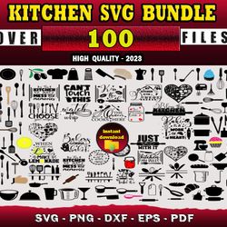 100 KITCHEN SVG BUNDLE - SVG, PNG, DXF, EPS, PDF Files For Print And Cricut