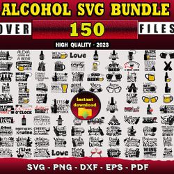 150 ALCOHOL SVG BUNDLE - SVG, PNG, DXF, EPS, PDF Files For Print And Cricut