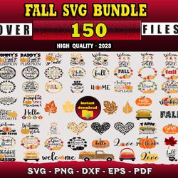 150 FALL SVG BUNDLE - SVG, PNG, DXF, EPS, PDF Files For Print And Cricut