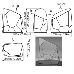 project 302. stained glass printable pattern. brillant3d