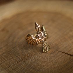 Raven adjustable ring. Odin Crow. Celtic bird Present for man. Viking handcrafted jewelry. Huginn and Muninn. Pagan art