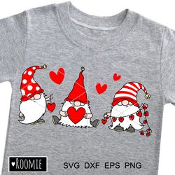 Valentine Gnomes with Hearts Clipart Svg, Scandinavian Gnome Svg, i love you svg, Valentine Shirt Design, Gnome Cricut