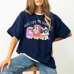 bluey mom comfort colors shirt, here comes the grannies bluey comfort colors shirt, bluey heeler comfort colors shirt