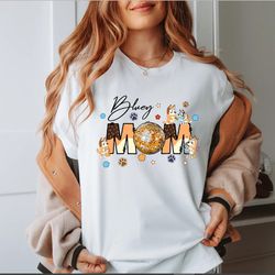 my bluey mom era unisex t-shirt, bluey cool mom club unisex t-shirt, bluey chilli heeler unisex t-shirt, bluey mum gift