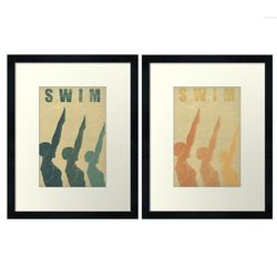 Digital drawings of swimmers. 2 jpg files