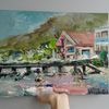 seascape painting beach wall art landscape original oil painting mother paiting (4).JPG