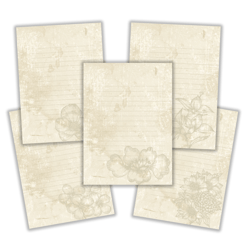 Stationery paper pack, Printable stationery, Flowers printable paper,