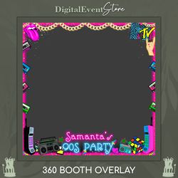 neon 90s party 360 overlay 80s party photobooth template 360 nostalgic birthday videobooth 2000s touchpix 360 custom