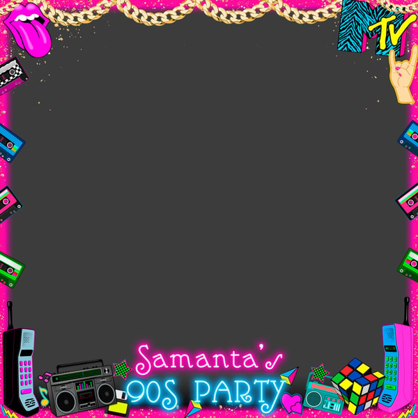 Neon 90s Party 360 Overlay 80s Party Photobooth Template 360 | Inspire ...
