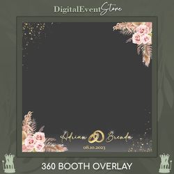 360 overlay wedding boho photobooth overlay videobooth gold wedding template overlay wedding boho flowers 360 custom