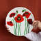 Glass plate with Poppy - Fused glass home decor - Glass dish with red Poppy - Decorative plates with flowers