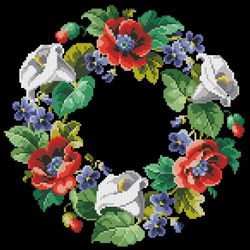 190404 Wreath with Calla Lilies and Poppies