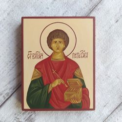 Panteleimon | Hand painted icon | Orthodox icon | Greatmartyr Panteleimon | Saint Pantaleon | Saint Panteleimon