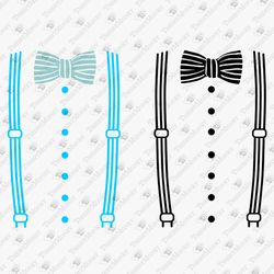 Bow Tie And Suspenders Tuxedo Suit SVG Cut File T-Shirt Design