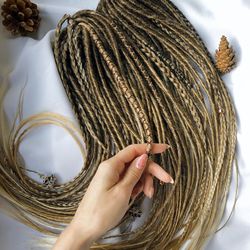 Synthetic brown dreadlocks smooth dark brown dreads double ended or single ended soft dreadlocks fake hair extensions