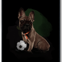 French bulldog football player digital print