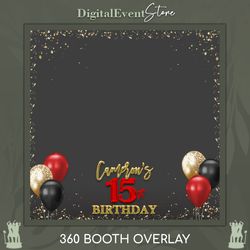 360 ballons birthday classical overlay colored ballons photobooth overlay 15th birthday videobooth template custom 360